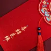 Emballage cadeau 6 pièces mariage Hongbao bronzant enveloppe rouge pour la décoration de l'année paquets chanceux fête du printemps argent sac cadeau