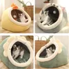 Sweet Cat Bed Warm Pet Basket Cozy Kitten Lounger Cushion Tent Soft Suitable for Small Dog Mat Bag Cave House s 220323