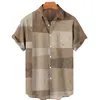 Men's Shirts Casual Striped Hawaiian Print Short Sleeve Tops Lapel Shirts Harajuku Summer Men's Shirts 5xl 220801