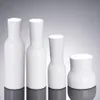 50 pz/lotto 50g ceramica bianca vetro vaso Crema con vasetti di vetro rosso contenitori per cosmetici logo serigrafia