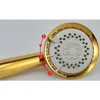 Solid Copper Gold Plated three functions Handheld Shower Luxury Batnroom Hand Shower Head wiht gold holder and shower hose BD667 23306