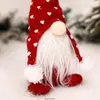 Décoration de fête de noël en peluche Gnome poupée chapeau à tricoter barbe blanche assis poupées naines pour noël maison jardin goutte