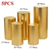 Décoration de fête 5pcs produits d'or couvercle de cylindre rond piédestal affichage art décor plinthes piliers pour les décorations de mariage bricolage ho1283058