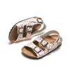 Baby Girls Buty Sumping Cork Sandals Niemowlę podwójna klamra Band Child Floral Kawaii Flipflops Anti Skid Sandalias 220525