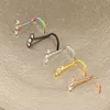 Surgical Steel CZ Crystal Nose Piercing Rings And Studs Star Nose Stud L Shape Nose Ring Indian Style