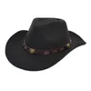 Cappello Fedora da cowboy occidentale per donne uomini fedoras donna uomo ha sentito cappelli da uomo panama cappello jazz largo bride brim maschile maschi