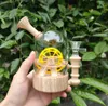 The new unique 6.30 inches high silicon shisha Modelling of water wheel hookah silicone water pipes bongs glass bong dab rig oil rigs tobacco cigarette