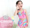 Meisjes twee stukken zwemmen pakken met pet kinderen badmode kinderen baden badpakken rok strand dragen maillot de bain femme 220426