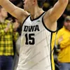 Iowa goedkope aangepaste Hawkeyes 2020 Nieuw geel basketbal #55 Luka Garza 10 Wieskamp 22 McCaffery 5 Fredrick 3 Bohannon Murray White Black Jerseys 4xl shirt