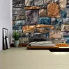 3D Colored Stone Brick Retro Carpet Wall Hanging Bohemia Art Print Tapestry Room Home Decoration J220804