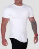 Maglietta da uomo in cotone a maniche corte da palestra Maglietta slim riflettente casual Fitness Bodybuilding Allenamento Tee Tops Abbigliamento estivo 220614