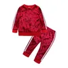 Clothing Sets 2pcs Casual Kids Clothes Girl Outfits Spring Autumn Baby Gold Velvet Long Sleeve Tops+Pants Children Girls Set