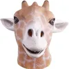 Halloween realistische umweltfreundliche Latex Maske niedliche Tier Giraffe Kopfmaske Kostüm Cosplay lustige Partymasken Halloween 220704