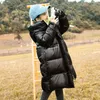 2022 New Teen Down Down Winter Winter Down Down Boys Girls Middle and Long Fashion Jacket Warm Kids Outerwear for 4-16y J220718