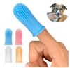 Hund Grooming Dog Super Soft Pet Finger Tandbrush Tänder Rengöring Bad Breath Care Icke-Toxic Silicone Tools Dog Cat Leveranser Inventory 100st SN4655