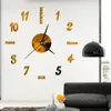 Horloges murales horloge miroir autocollants créatif bricolage montre amovible Art décalcomanie autocollant décor à la maison salon horloges murales mur