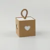 50pcs papier kraft blanc coeur boîte à bonbons coffrets cadeaux bricolage emballage boîte faveurs invités anniversaire noël décoration de mariage CX220423