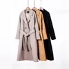トッピーズフォールウールコート女性ロングコートジャケット50％ウールレディースアウトウェアダブル胸部アウトウェア201221