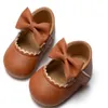 Kidsun Baby Casual Walker Chaussures Bowkknot Bowknot non glissée en caoutchouc Soft Sof Soft Pu First Walker New-Born Bow Decor Mary Janes