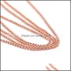 Catene di gioielli RISULTATI COMPONENTI 5pcs 1,5 mm 2,0 2,4 mm di lunghezza 70 cm 27,5 pollici 10 colori perle a sfera placcata con perle a catena Connettore di perline FO