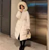 Qingwen New Korean Fashion Cotton Lined Women Winter Coat Mid-Length Loose Thick Coat Bread Padded Parka casaco Feminino L220725