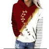 Sweats à capuche pour femmes Sweatshirts 2022 Automne hiver papillon floral imprimé floral polaire épais femme casual streetwear pull-shirt surdimensionné femmes
