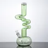 Klare grüne Wasserpfeifen, 18-mm-Innengewinde, große Bong, einzigartige Form, Becherbong mit diffuser Downstem-Schüssel, Dab-Ölplattformen, dickes Glas LXMD20103