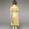 Boutique Damen Bedrucktes Kleid 2022 Sommer-Blumenkleid High-End-Trend-Damenkleider Schleife Runway-Kleider OL-Kleider