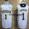 Collge Michigan Wolverines Jerseys Basketbal Glenn Robinson III 1 Trey Burke 3 Chirbots Webber 4 Tim Hardaway JR 10 Glen Rice Jalen Rose