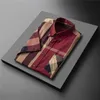 Camisas xadrezs de alta qualidade de bordada de melhor qualidade de manga longa cor sólida cor de fit slim fit