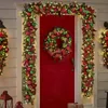 Decorative Flowers & Wreaths 1.2m Glow Wreath On The Door Artificial Christmas Decorations Dead Branches Vine Ring Pendant Cane Garland Hang