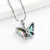 Cadenas Mariposa Urna Collares para Cenizas Acero Inoxidable Abulón Concha Cremación Joyería Memoria Mujeres Hombres