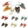 Boucles d'oreilles pendantes style bohème pour femmes, lustre suspendu, longues pampilles en perles faites à la main, perles multicolores, bijoux ethniques de déclaration