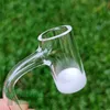 Full Weld Opaque Thick Quartz Banger 25mmOD with White Concave Bottom Smoking Dab Nails 10mm 14mm Male 90 45 Degree Artwork Made for Great Heat Retention YAREONE