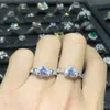Rings Rings Goldr Ring 1Ct D VVS Moissanite Engingwedding Jewelery مع شهادة 014Cluster