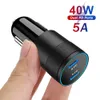 Quick Car Charger 40W Dual Type C PD3.0 Fast Charger For iPhone13 Pro Xiaomi Samsung Phone Car Fast Charging