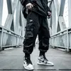 Houzhou Black Cargo Pants Men Joggers Hip Hop Techwear Pants Hippie Cargo Ounsers for Men Streetwear Plusサイズ特大220509