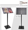 Metal Stainless Steel Landing Menu Rack Restaurant Door Menu Poster Floor Stand Vertical Literature Propaganda Display Holder