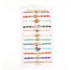 12pcs Evil Eye Pulseiras Para Mulheres Meninas Meninos Conjunto de Braceletes Proteção Amuleto Tornozeleiras Corda Corda Corrente Ajustável Pulseira Jóias Presente