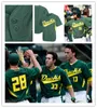 XFLSPCollege 사용자 정의 오레곤 오리 오리 Uo College Statched Baseball Jersey 12 Gabe Matthews 21 Kenyon Yovan 13 Aaron Zavala 9 Sam Novitske 35 Anthony Hall