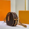 Kadın çanta yüksek kaliteli pu deri yuvarlak çantalar klasik monogram tek omuz crossbody çantaları boite chapeau çorba kadın çanta cüzdanları