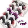 5 Pairs Colored Faux 3D Mink Eyelashes Thick Long Colorful False Eyelash Shiny Cosplay Party 8d Fluffy Eye Lashes Extension Makeup