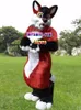 Fursuit Długowłosy Husky Dog Fox Wolf Maskotki Kostium Futro Kreskówki Postać Lalka Halloween Party Cartoon Ustaw but # 327