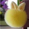 Joyería Mini peluche Kawaii conejo piel bola llavero lindo moda niños muñecos de peluche pompón suave esponjoso encanto bebé para niñas mujeres regalo