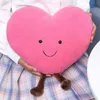 Sweet Hearts Plushies Pink Red Heat Pillow Say Love Peluche Cuddly With Legs Wings Happy Face Dekorera kudde valentinsdag J220704