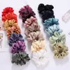 Scrunchies de seda de cetim Mulheres elásticas de borracha de borracha sólida rabo de cavalo laços de cabelo acessórios de cabelo de corda Conjunto de 20pcs