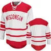 Nik1 2020NCAA Wisconsin Badgers College Hockey Jersey Broderie Cousue Personnalisez n'importe quel nombre et nom Jerseys