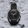 2022 wasserdichte 6-polige Speedmaster-Planet-Planet für Männer und Frauen Quartz Watch hochwertige Uhren-Legierungs-Swatch-Uhren