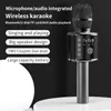 Kablosuz mikrofonlar LED Işık Q37 Taşınabilir El Mikrofon Karaoke Hoparlör Makinesi Doğum Günü