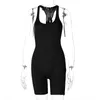 Sexy Womens 2022 Jumpsuits Rib Knitted Rompers High Waist Tight Sports Yoga One Piece Pants Bodysuits